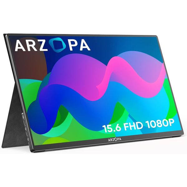 Arzopa - 15.6" Full HD 1080P IPS Screen - Portable Monitor with Smart Cover