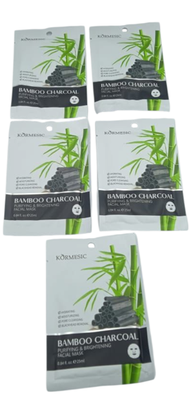 Face mask -Bamboo charcoal purifying and brightening -5pk