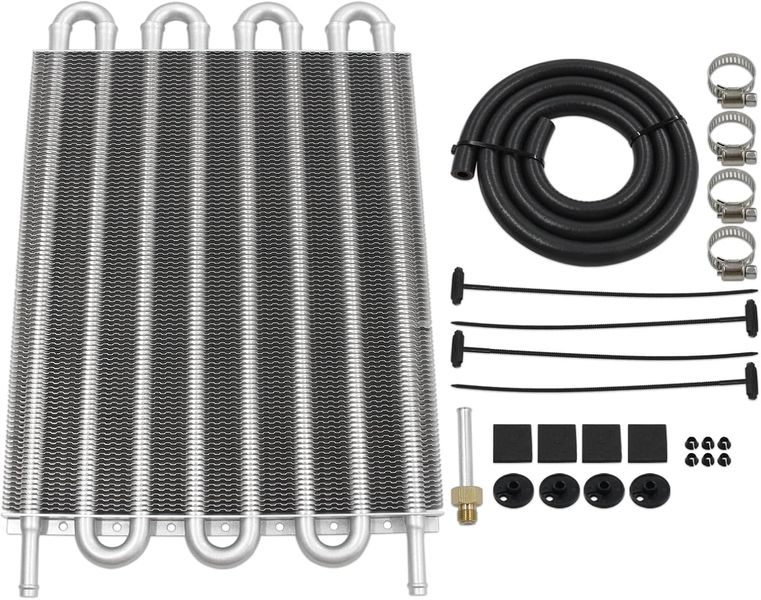 Universal 8 Row Aluminum Oil Cooler Kit for Car Engine&amp;Transmission Cooling