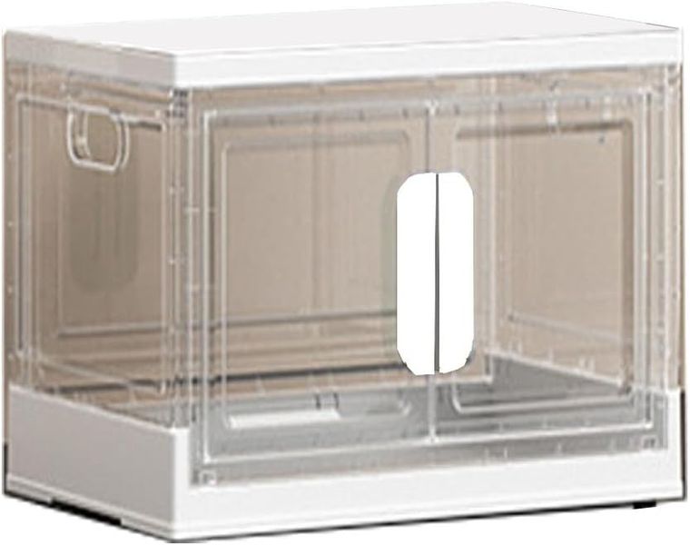 Collapsible and Foldable Transparent Storage Organizer Box With Wheels