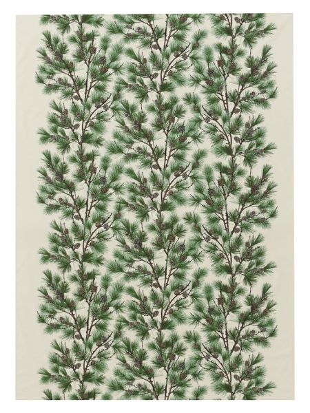 Light Beige tablecloth with branches and acorns (145x200cm) 4-6 seater