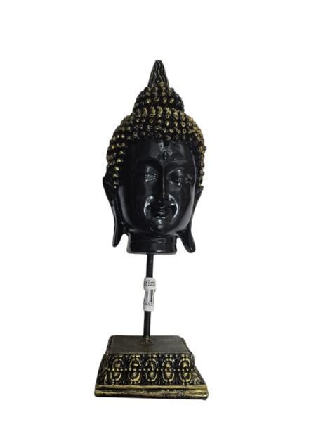 Elegant Buddha Head Paperweight , Ornament Black and Gold 25cm