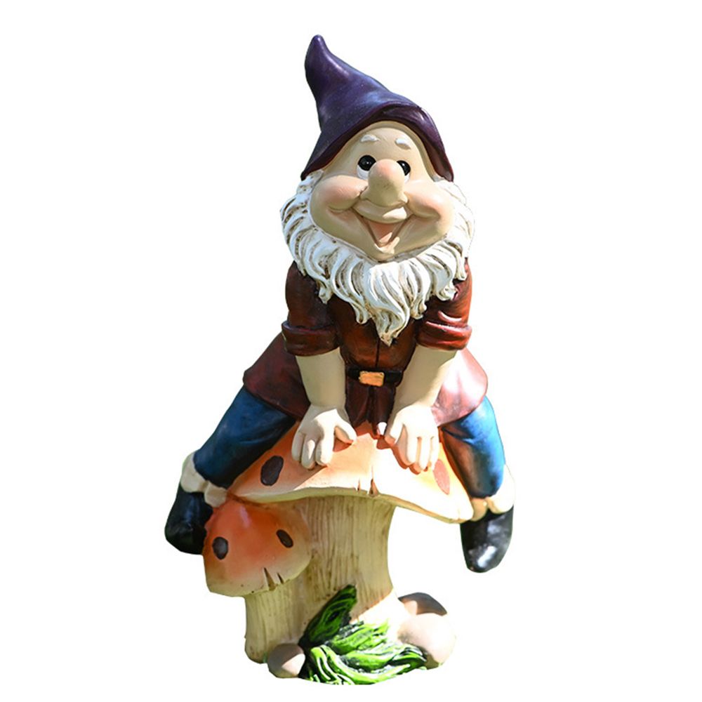 Garden Home Decor Mushroom Jump Gnome Statue