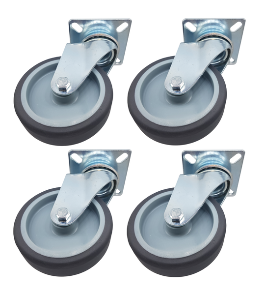 4 Pack Castor Wheel, 100mm, Swivel, Thermoplastic