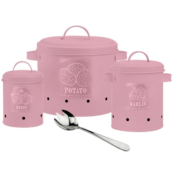 Large Fresh Garlic, Onion and Potato Preserving Box - 4 Piece Combo Set