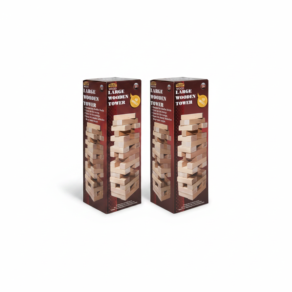 Game Wooden Stacking Tower 48 Piece for Kids and Adults - 2 Pack