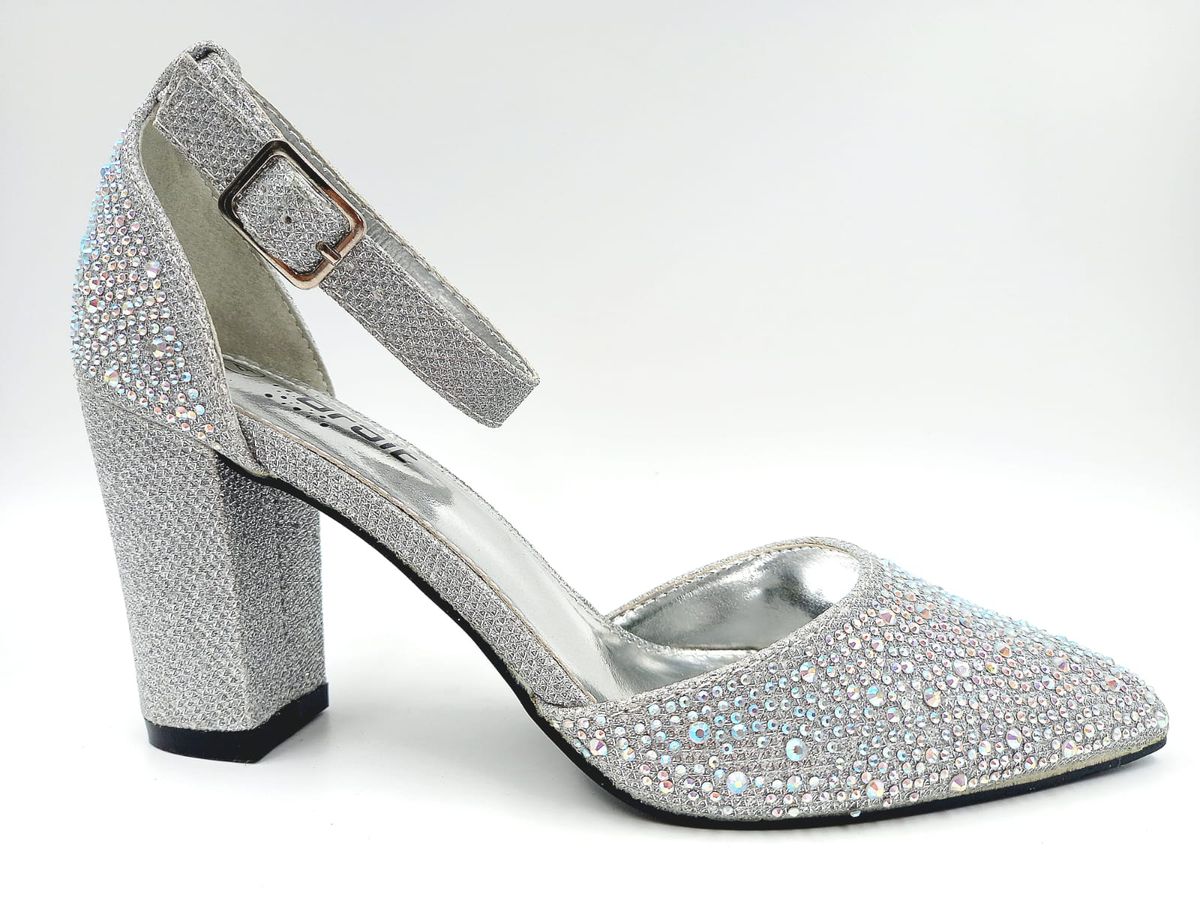 Orbit Court Shoe For Women - Silver Block Heel - LJPKA11 | Buy Online ...