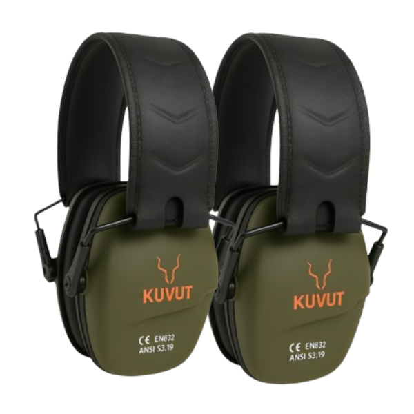 KuVut Shooting Ear Protection Earmuffs - Green - 2 pack