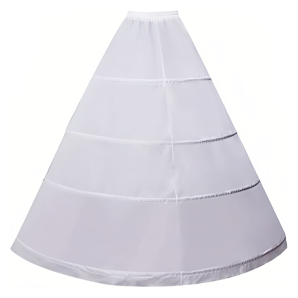 Women's Petticoat 4 Hoop A-Line Underskirt Lady Dress Petticoats White