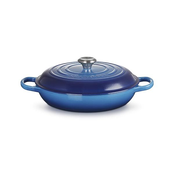 Le Creuset Signature Shallow Cast Iron Casserole - 30cm - Azure Blue
