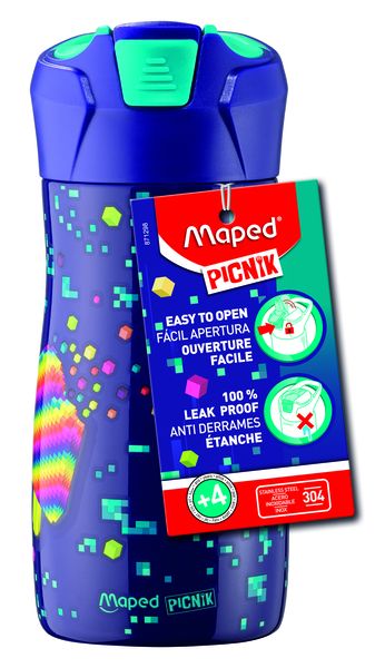 MAPED Pixel Picnik Stainless Steel Water Bottle 430ml