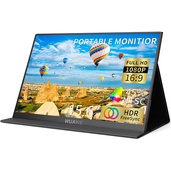 Wuawe - 15.6" Full HD 1080P IPS Screen - Portable Monitor with Smart Cover