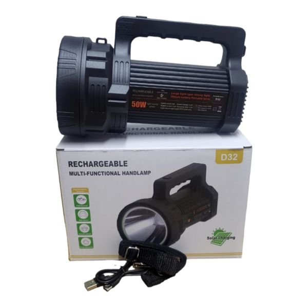 Rechargeable Multifunctional Solar Searchlight With Belt 50W- SD