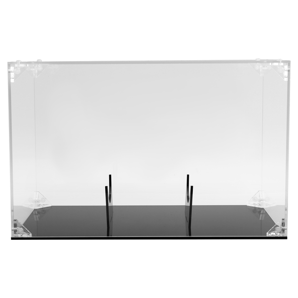 Football Display Case Acrylic Holder with Lid and Black Clear Boxes