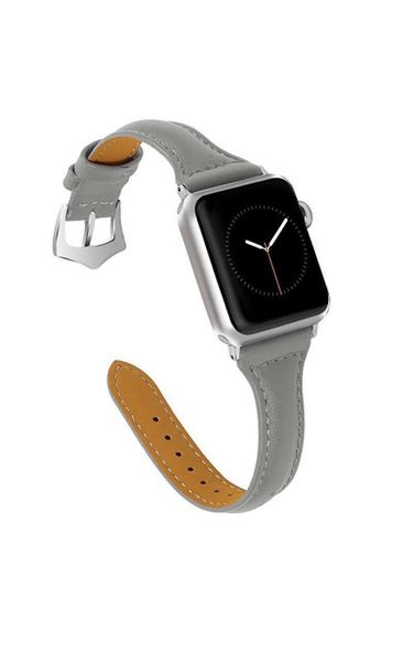 Leather Slimline Watch Strap 42/44mm for Apple iWatch - White