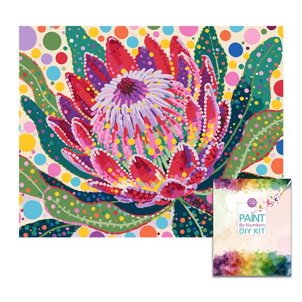Easy Craft Paint by Number DIY Kit, 50x40cm- POP Art Protea