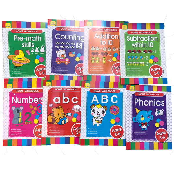 Toddler Early Learning 8 book Set For Math and English
