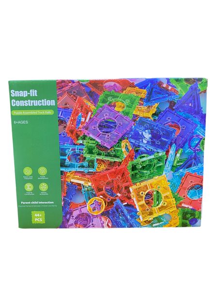 Snap-Fit Construction Puzzle Track Ball Set - Stem Building Toy - 44 Pieces