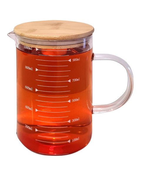 1000ml Glass Measuring Jug with Bamboo Lid