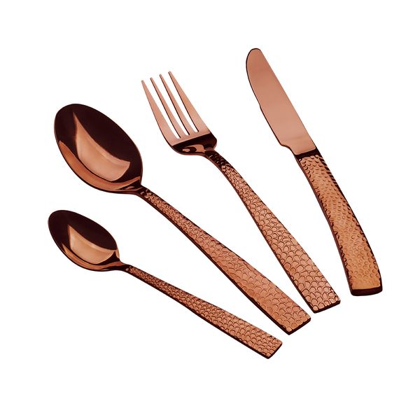 Berlinger Haus 24 Piece Stainless Steel Mirror Finish Cutlery Set - Rose Gold