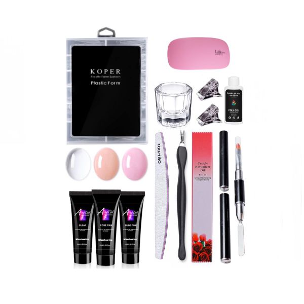 The BeautyHolic Polygel Nail Starter Kit With Slip Solution &amp; 6W Nail Lamp