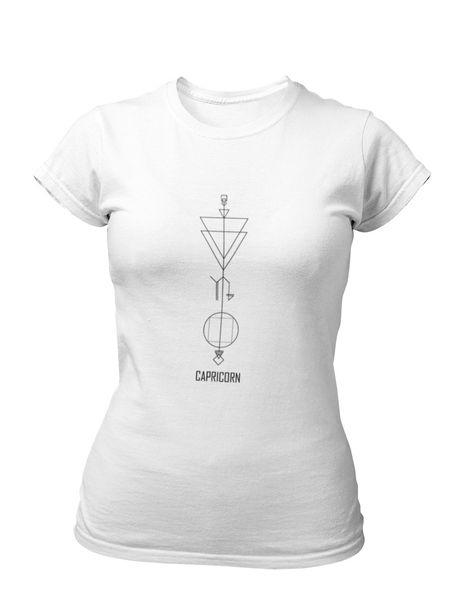 PepperSt Ladies White T-Shirt - Capricorn