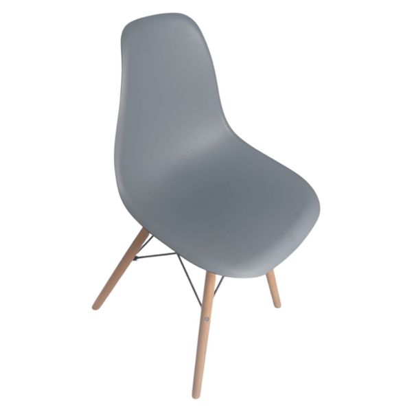 Modern Ergonomic Plastic Chair - Grey
