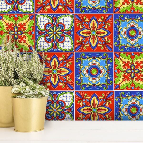 Tilevera Tile Stickers - Mexican Talavera - 10x10cm