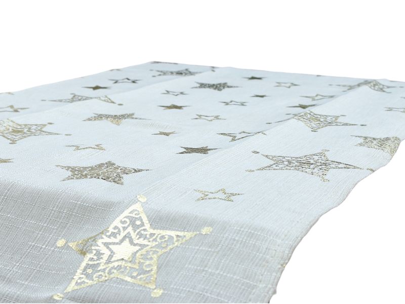 Home Styling Christmas Table Runner Gold Stars 150 cm