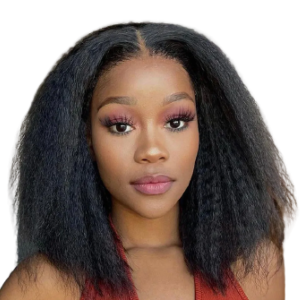 Kinky Straight Brazilian Hair Bob Cut Wig.