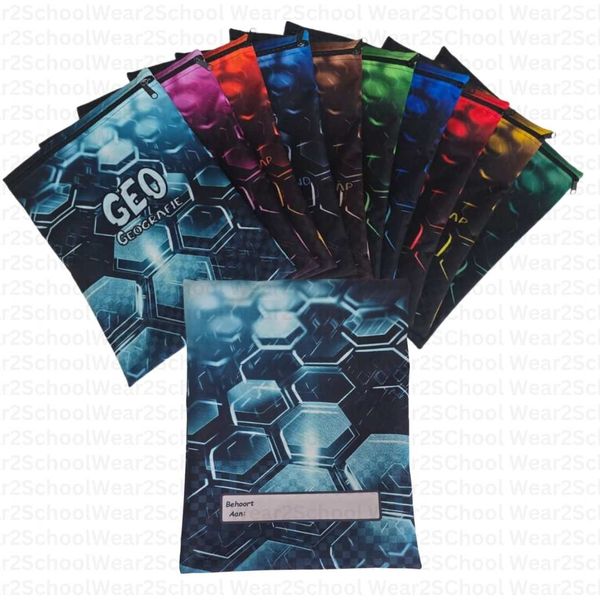 Set of 7 Honey Comb Design Subject Book Bag In Afrikaans for Gr 4 - Gr 6