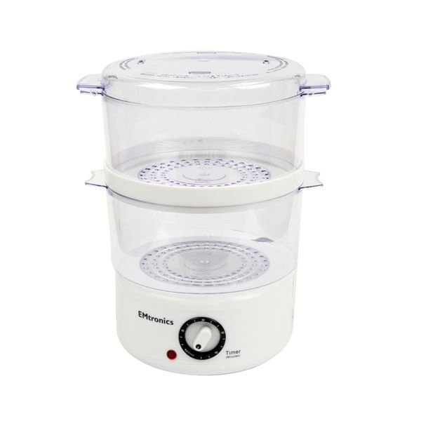 2 Tier Healthy Cooking Food Meat Vegetable Steamer 4 Litre Timer