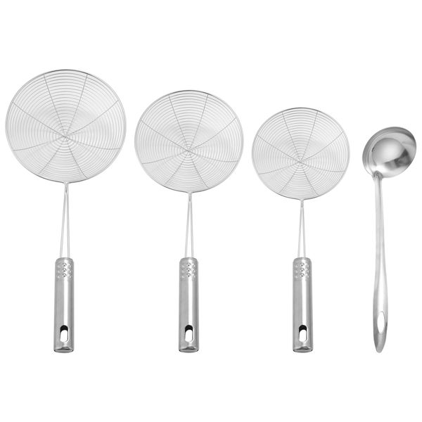 Skimmer Spoon 4 Pack Stainless Steel Spider Strainer Skimmer Spoon
