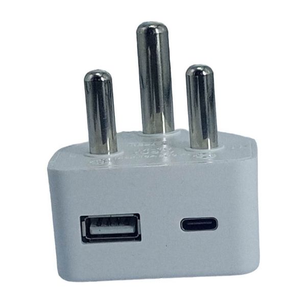 Dual USB PlugTop Charger USB-A &amp; Type-C - SA 3-Pin Plug