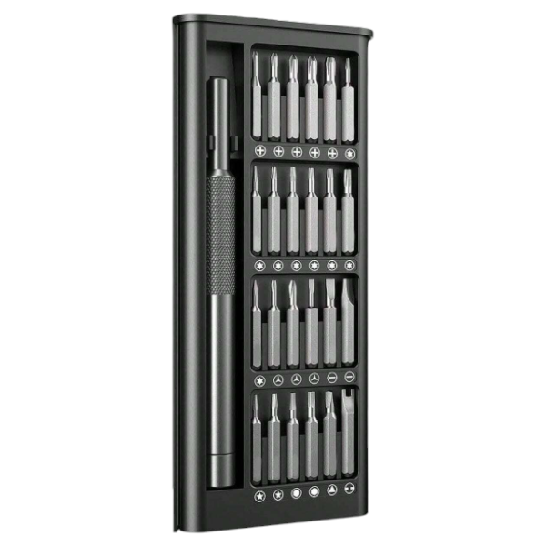 25-Piece Precision Magnetic Screwdriver Set With Storage Case - Black