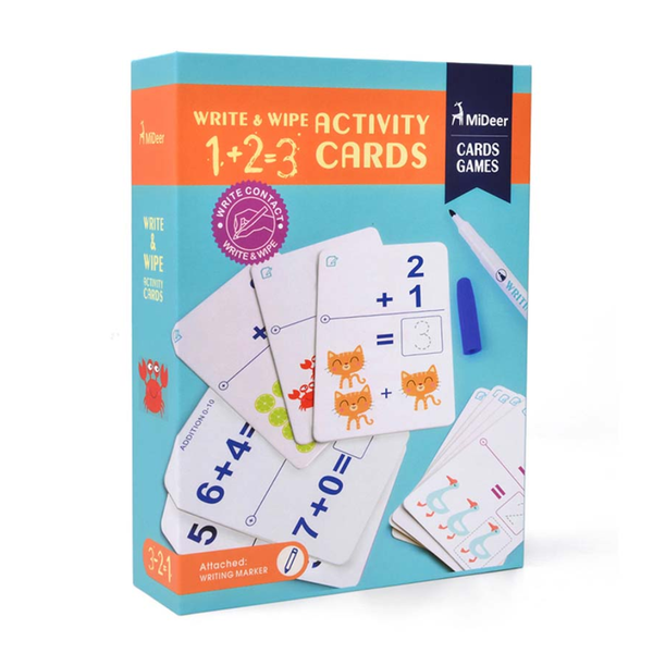 Mideer - Write &amp; Wipe Cards: Math's Addition - Reusable Learning Cards