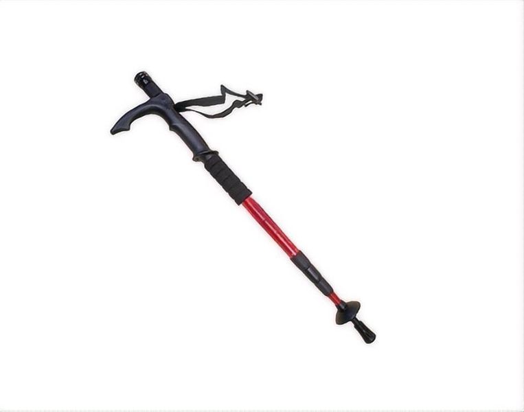 4-Step Adjustable Anti-Shock Hiking Walking Stick with LED Flashlight
