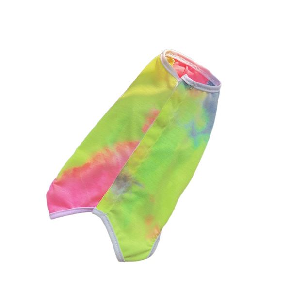 Four Seasons Solid Color Striped Dog Cat Clothes Tie-Dye Colorful M