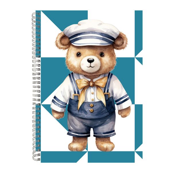 Sailor_2 A4 Notebook Spiral Lined Teddy Bear Lover Graphic Notepad Gift 189
