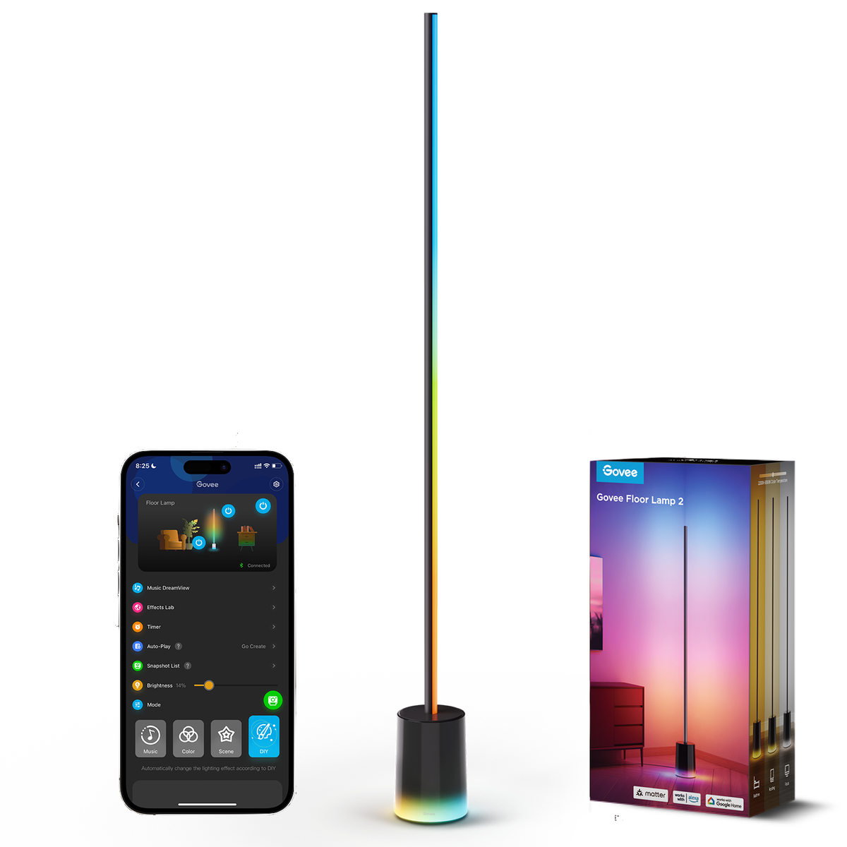 Govee RGBICWW Floor Lamp 2 - (1.5m High) Smart, Matter Compatible