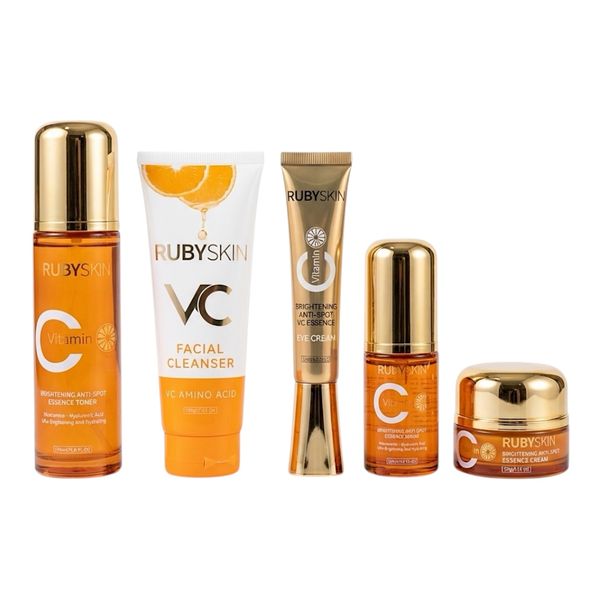 5 Pieces Ruby Skin Vitamin C Brightening Anti-Spot Essence Skincare Set