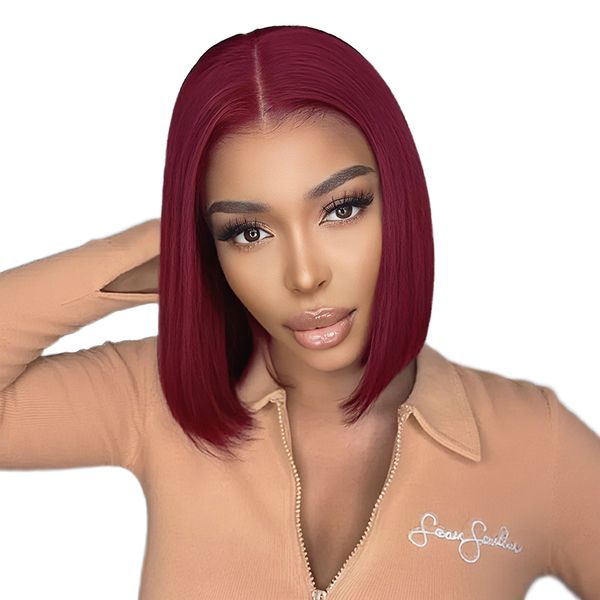 VSP 8inch 13x4 Vietnamese Hair Straight Weave Maroon Full Frontal Bob Wig