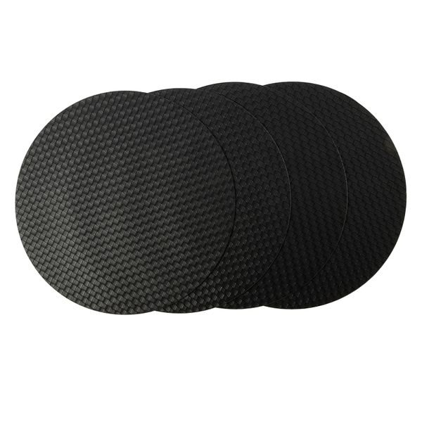 George &amp; Mason - 4 Piece PU Woven Placemat Round - Black