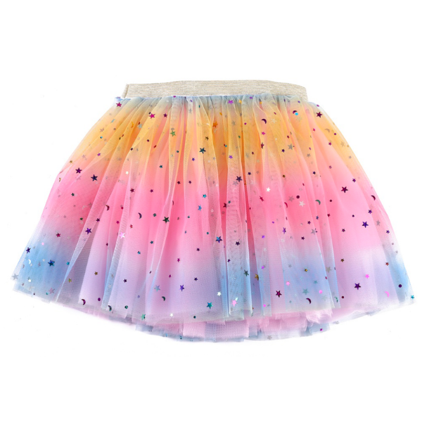 Girls Rainbow 4-Layer Tutu Twirl Skirt