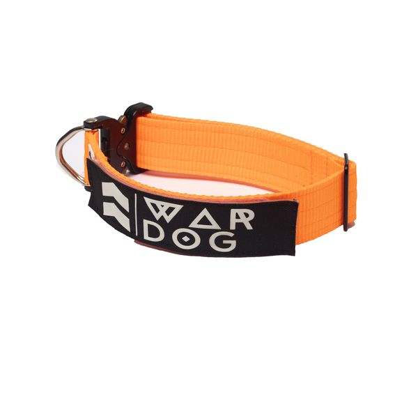 War Dog Metal Buckle Dog Collar Orange - 38mm