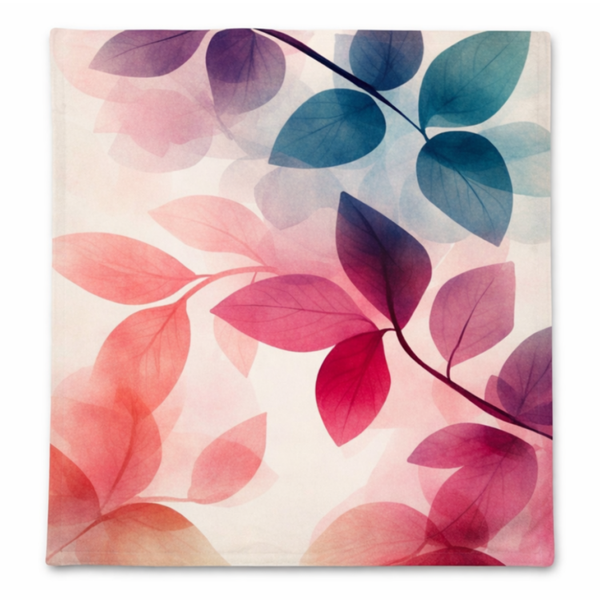 Pastel Botanical Leaves Fleece Blanket (130 x 150 cm)