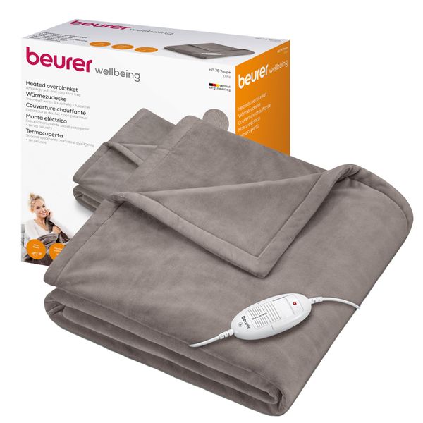 Beurer Electric Blanket HD 75 Portable Heated Throw for Sofa, Bed or Study