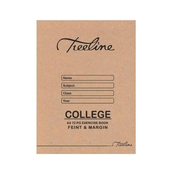 A4 72pg College Exercise Feint Margin Pack Of 5