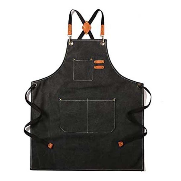 Denim Jean Cross-back Adjustable Kitchen Apron