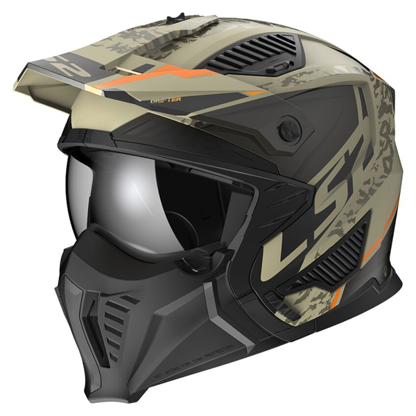 LS2 OF606 Drifter Devor Matt Sand Helmet